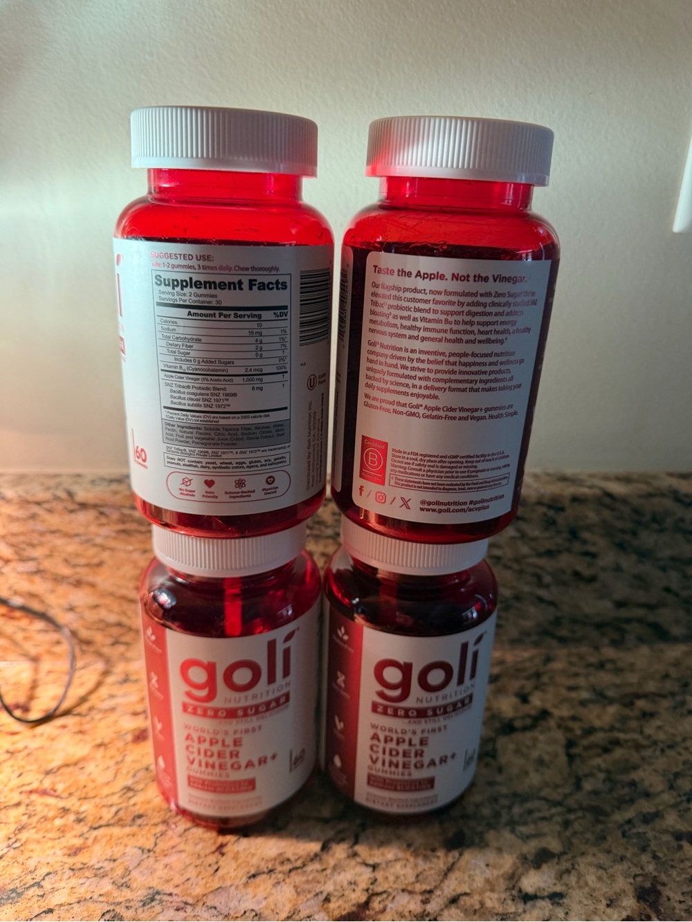 Goli nutrition apple cider vinegar gummies
Lot of 2